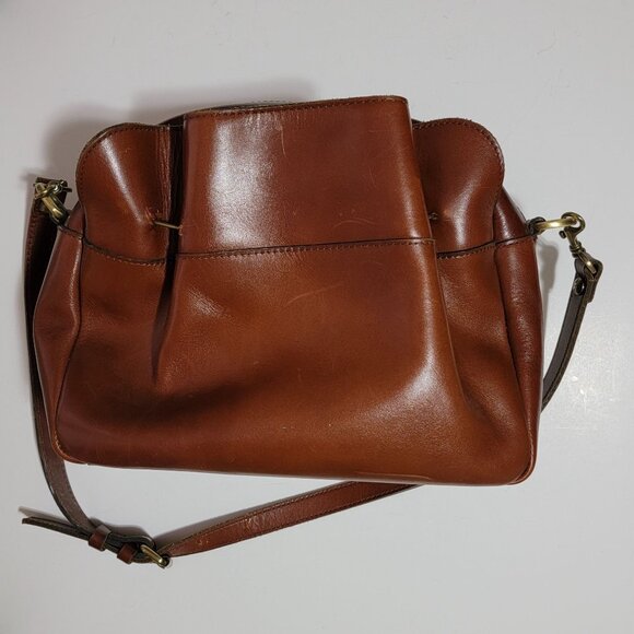 Patricia Nash Bag Satchel Purse Brown Leather Cottage Country Rustic Camera Bag - Picture 3 of 9